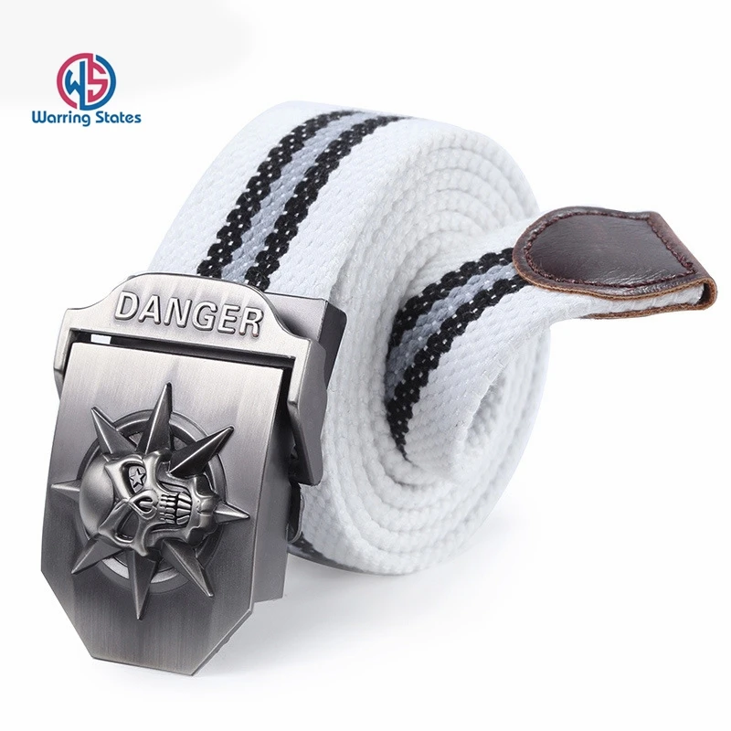 

[Warring States] thick nylon canvas belt for men and women metal buckle luxury jeans belt tactical military belt for men belt