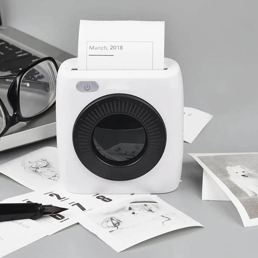 Портативный Карманный фотопринтер беспроводной термопринтер с этикетками Bluetooth