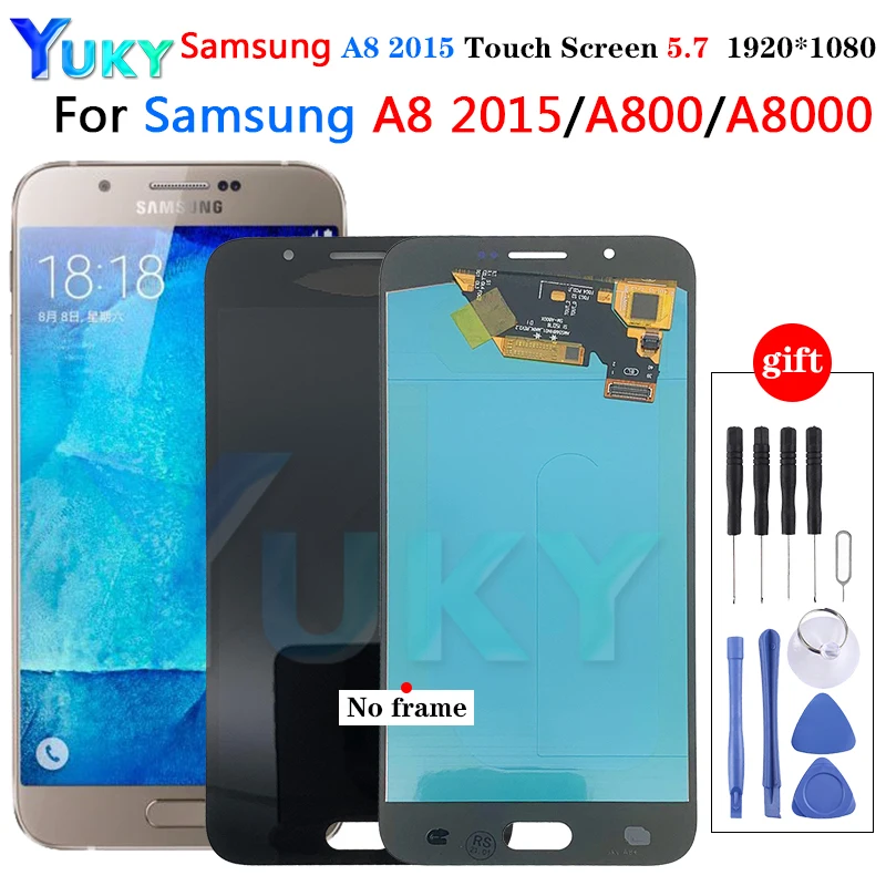 

AAA+ For AMOLED LCD Display For Samsung Galaxy A8 2015 A800 A8000 A800F LCD Display Touch Screen Digitizer Assembly