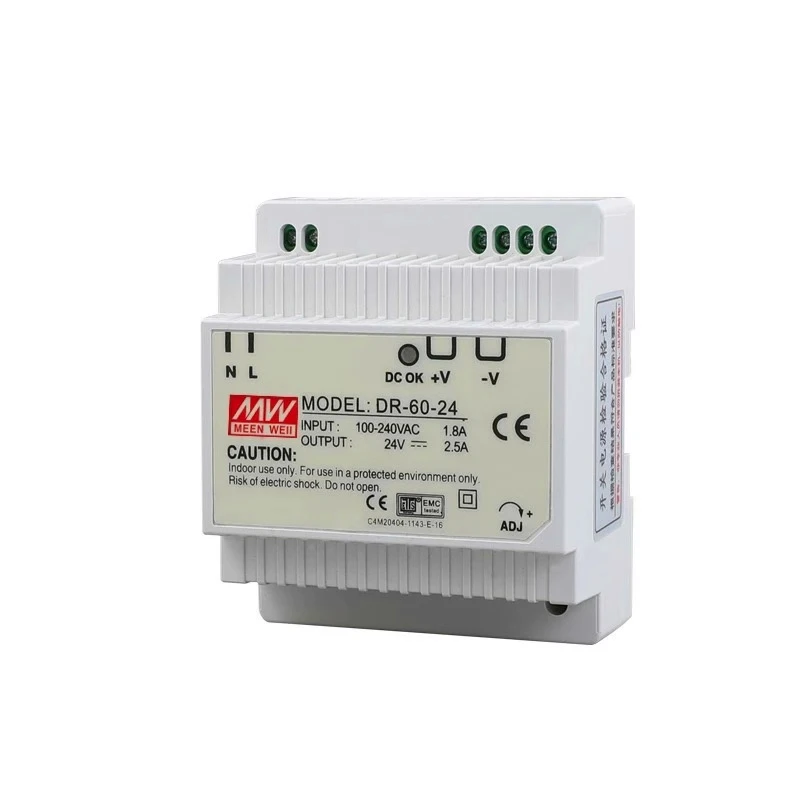 

MWISH Fuente de alimentación de tipo carril Din DR-60-24 DR-60-24/12/18/5 AC convertidor de CC