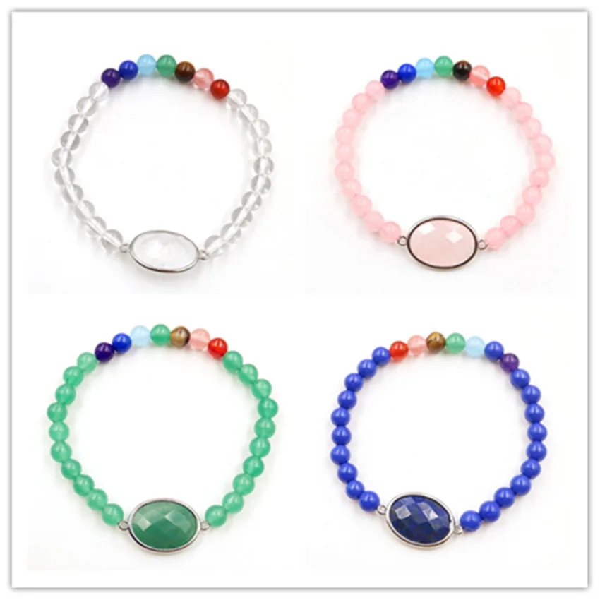 FYJS посеребренный камень овальной формы соединить 6 мм круглые бусины розовый