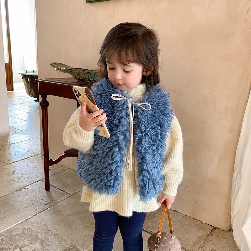 

2020 Winter Children Clothing 1 To 5 Year Old Girl Waistcoat Baby Cotton Wool Vests