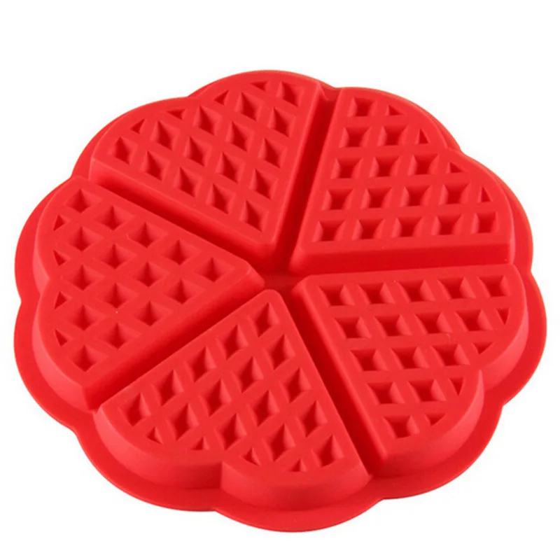 

Home DIY baking mold flower heart shape muffin mold red silicone waffle cake mold cake mold