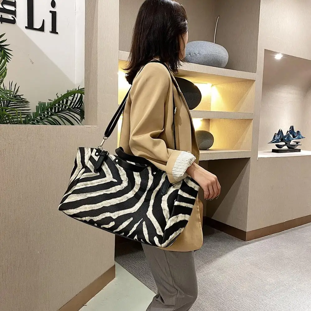 Новые поступления женские сумочки с принтом зебры Вместительная женская сумка