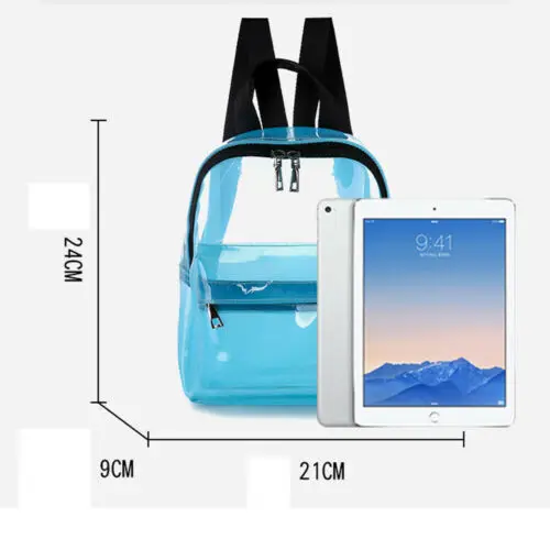 

Women's Transparent Waterproof Mini Bags Fashion Ladies Summer Jelly School Backpack Black Blue White