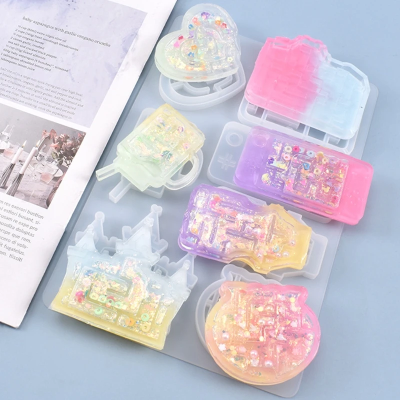 

1 Pc DIY Crafts Jewelry Making Tool Crystal Epoxy Resin Mold Quicksand Silicone Mould