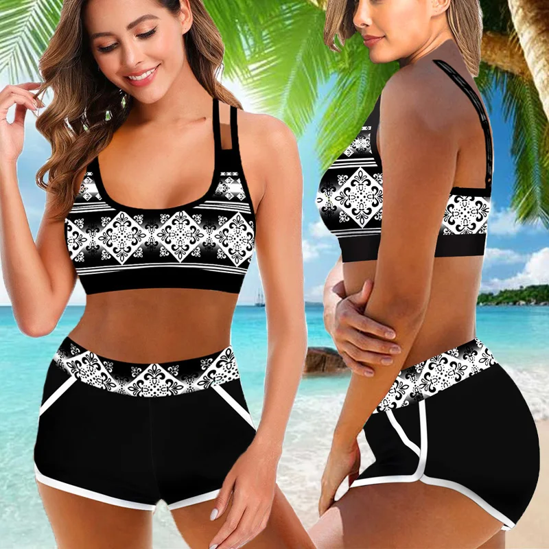 Женские сексуальные комплекты бикини с цветочным принтом женский сексуальный