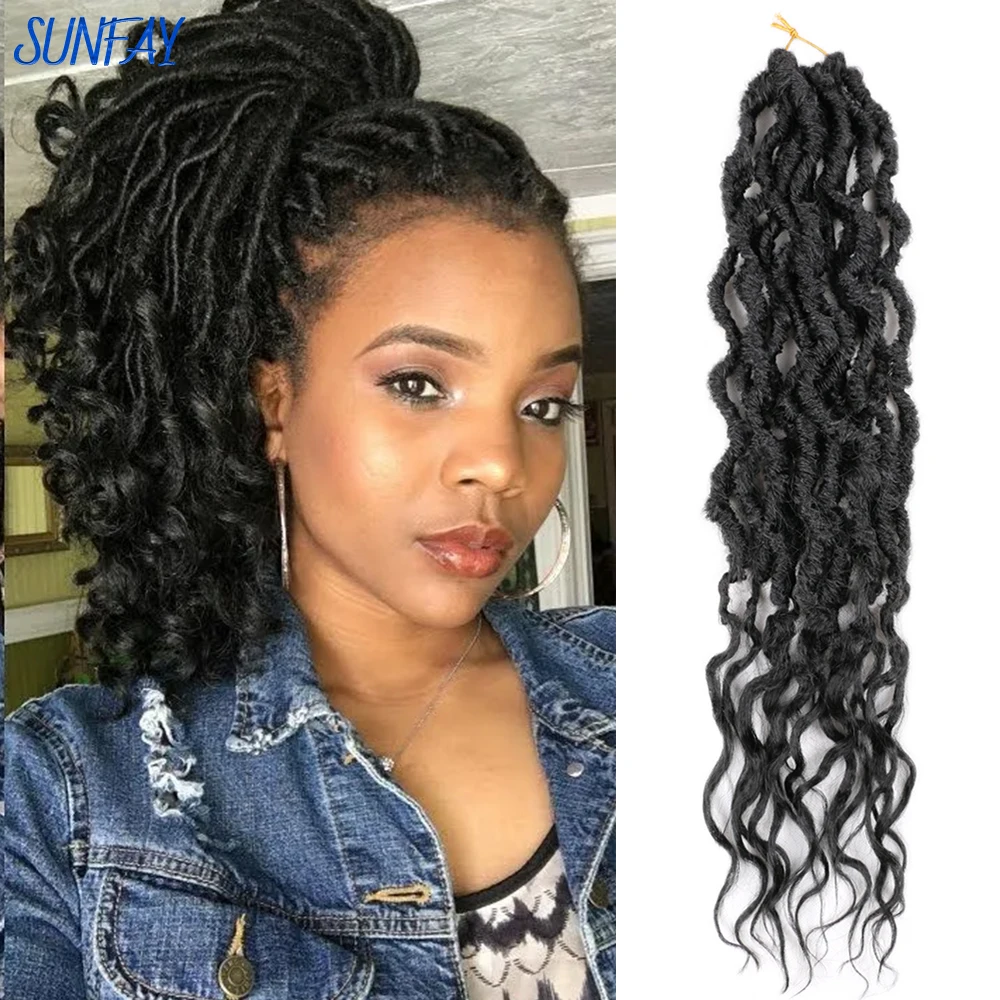 

24 Inches Synthetic Faux Locs Braiding Hair Crochet Braids Hair Extensions Ombre Color Water Wave Locks Goddess For Black Women