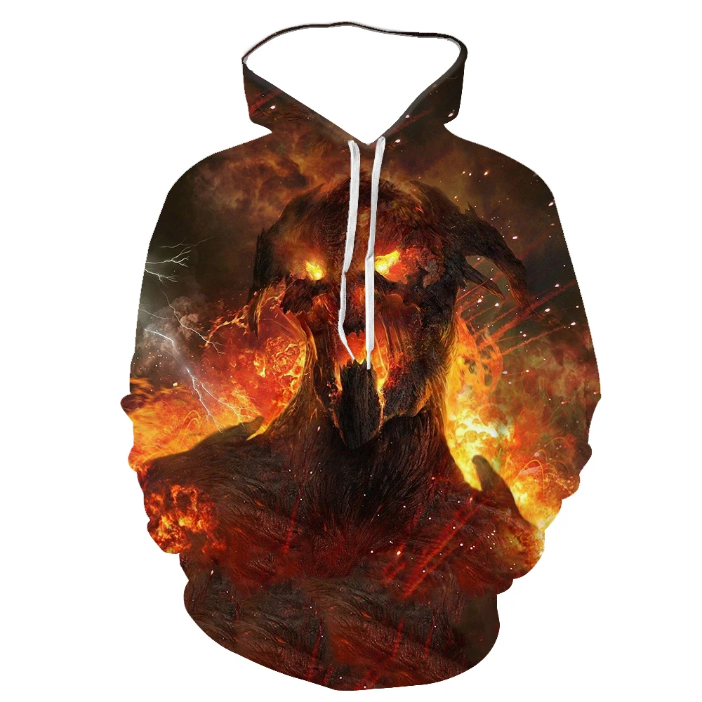 3D Creative Men's Volcanic Eruption Lava Spring And Autumn New Printed Hoodie European And American Trend Sports Baseball Shirt