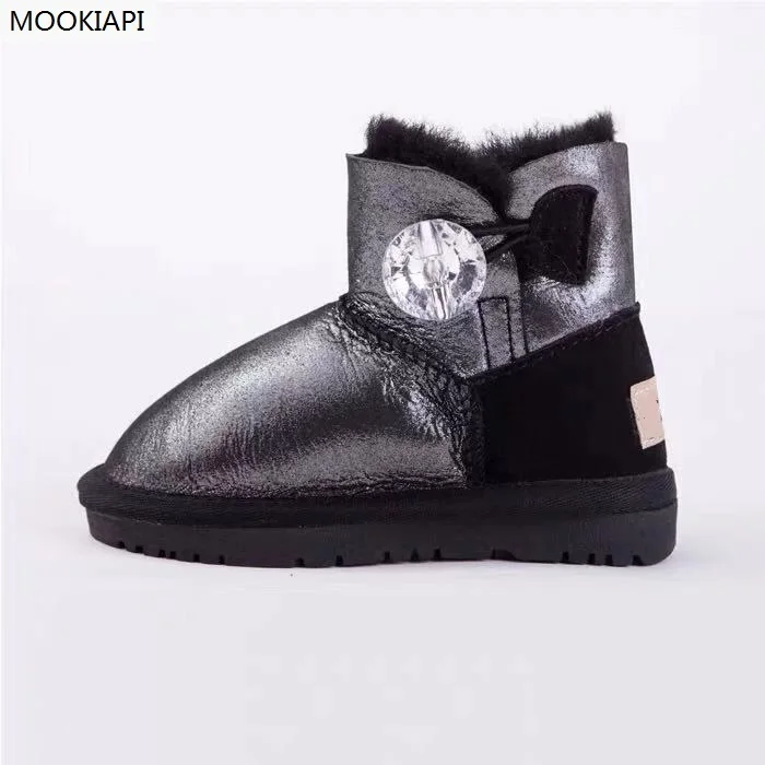Австралийские новые детские зимние ботинки из овечьей кожи и меха 2019 100% чистая