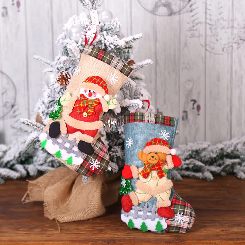 

Creative Christmas Stocking Christmas Decorations for Home Navidad Socks Xmas Tree Hanging Decoration Christmas Decor
