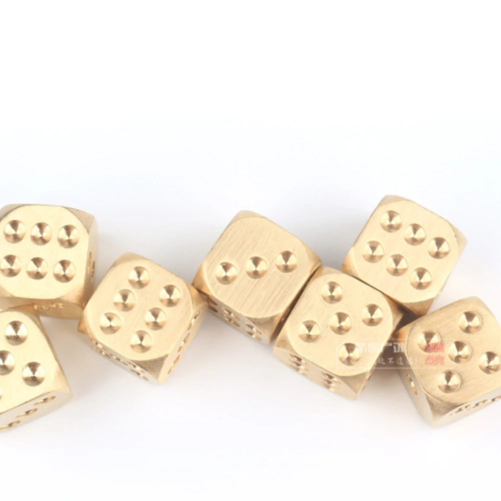 

10Pcs 13x13x13MM Brass Dices Pure Copper Metal Dices Manual Polishing Creative Mahjong Entertainment Gambling Dices