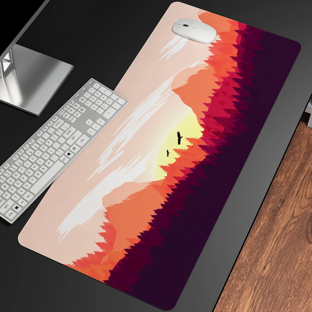 90x40cm mousepad for deep forest firewatch laptop gamer mousepad gaming mouse pad large locking edge keyboard 70x30 cm deak mat free global shipping