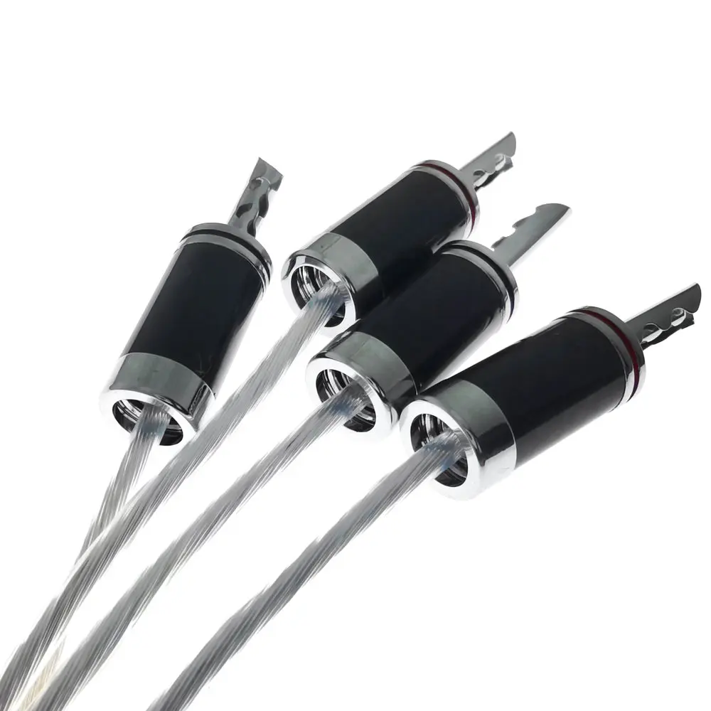

2PCS Hi-end The carbon fiber banana 4N Copper plated silver wire audio