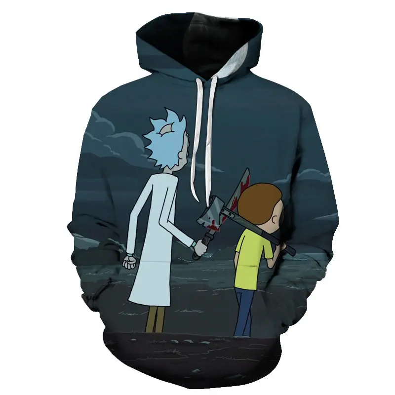 

Rick Hoodie 3D printing Morrie hoodie, popular cartoon fashion hoodie in Europe and America, men's sweater pullover