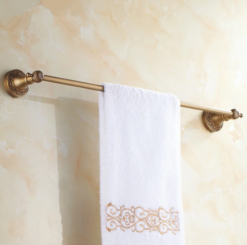 

Аксессуары для ванной комнаты 2016, латунный материал, винтажная резьба в виде цветка, одинарный держатель для полотенец и вешалка для полоте...