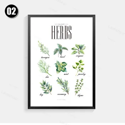 

Kitchen Wall Decor Pineapple Herbs Plants Canvas Prints Poster Coffee Quote Wall Art Pictures Cafe Shop Art Wall Painting