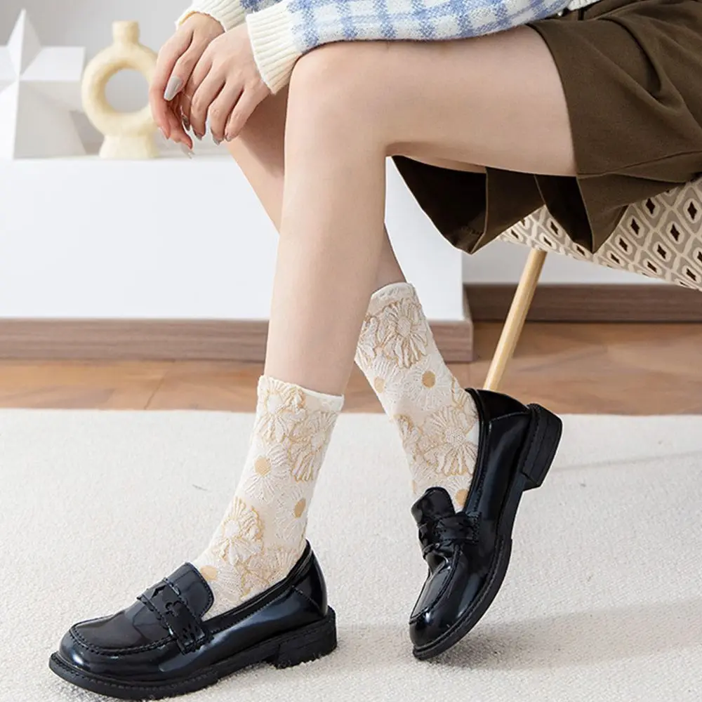 

Новые модные носки в стиле Харадзюку хлопковые носки в стиле ретро с трехмерным подсолнухом художественные повседневные женские Чулочные ...