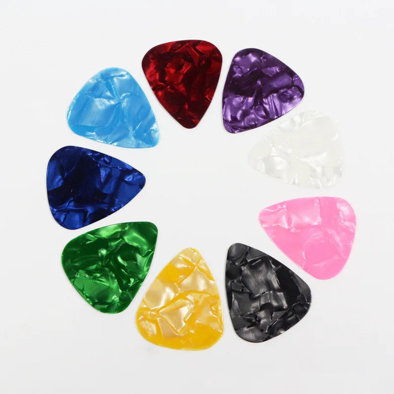 neue 6 pcs gitarre pick zubehör 055mm 075mm 1mm farbe zufällig heißer verkauf akustische picks plektrum celluloid elektrische glatt f