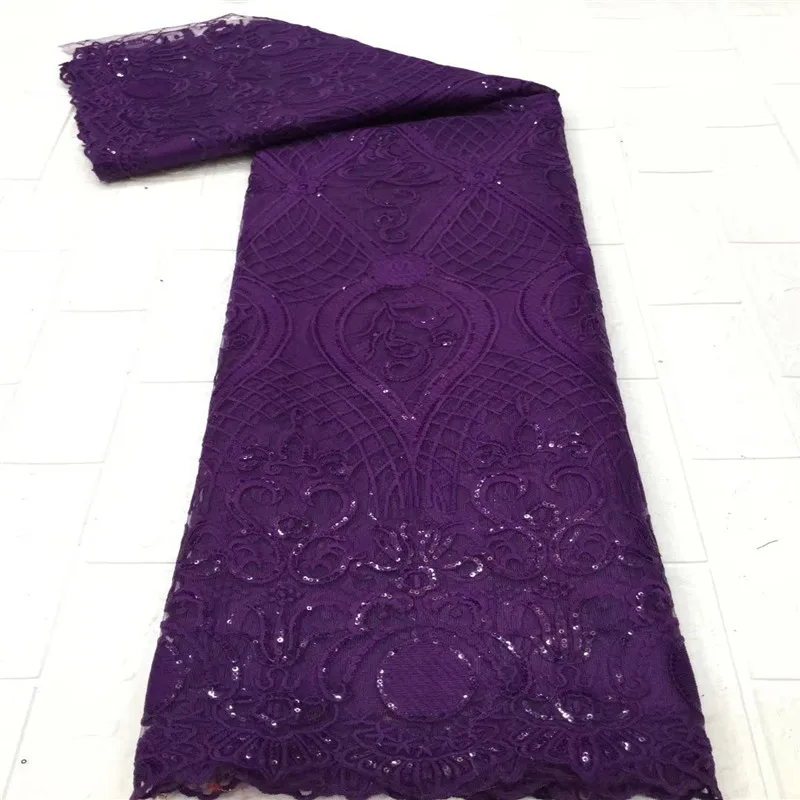 

green Sequins French Tulle Lace Fabric 2021 purple High Quality African Lace Fabric Latest Lace Material For Evening Party