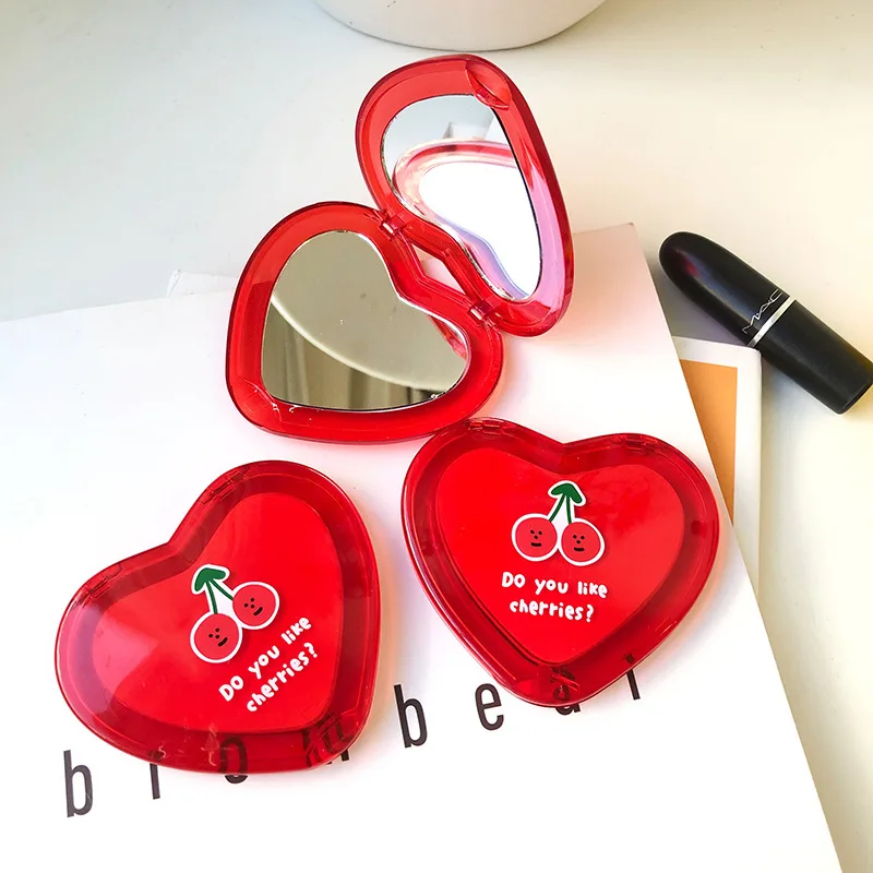Ins girl love cherry двухстороннее зеркало карманное зеркало портативный флип мини труба студенческое зеркало для макияжа