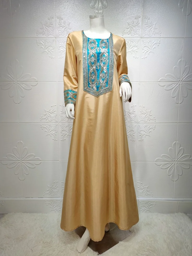 Sequin Caftan Marocain Evening Dresses For Women Dubai Abaya Arabic Dress Muslim Islam Turkey Clothes Robe Longue Djellaba Femme