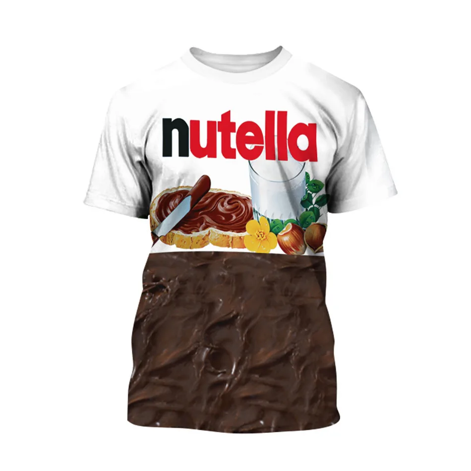 Детская 3D футболка Camisetas мальчик девочка Nutella забавная пародийная жизнь как еда
