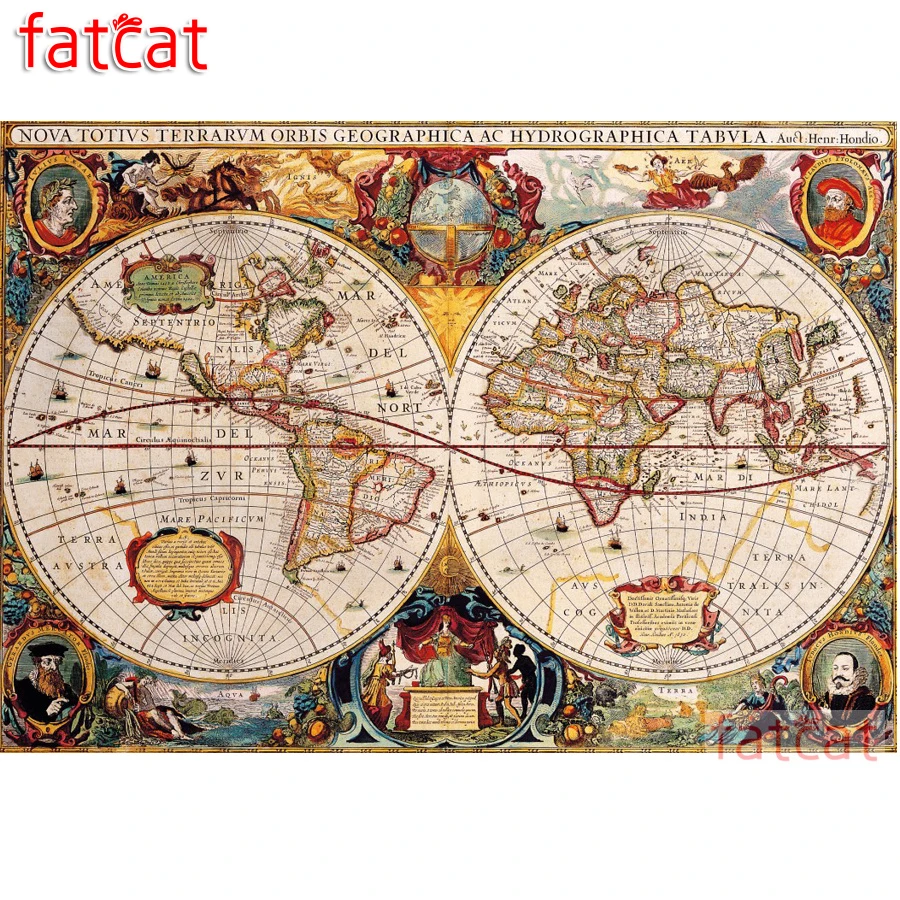 FATCAT Abbey Bellagio DIY Алмазная картина полностью квадратная круглая дрель 5D алмазная