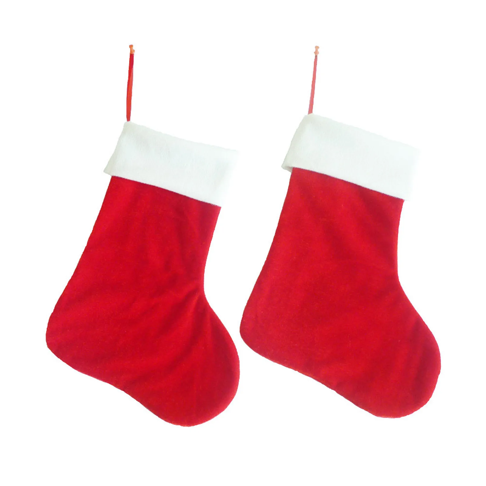 

2PC Large Christmas Stockings Socks Bags Rudolph Faceless Doll Santa Claus Fabric Gift Snowflake Lovely Gift Bag Decoration