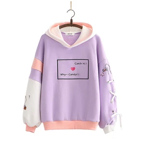 Женские толстовки и свитшоты, пуловер с капюшоном и длинным рукавом с вышивкой мультфильмов, спортивные костюмы, милые стильные женские топы