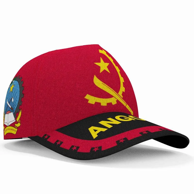 Gorra de béisbol con logotipo de equipo, gorro de béisbol 3d personalizado con nombre y número, con logotipo de equipo Ao Ago, país de viaje, país portugués, Bandera de angolán