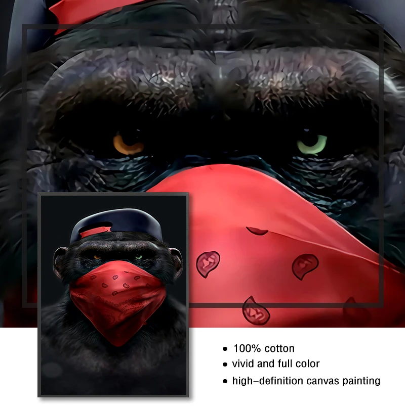 Постер с 3 обезьянами классное граффити уличное искусство Картина на холсте