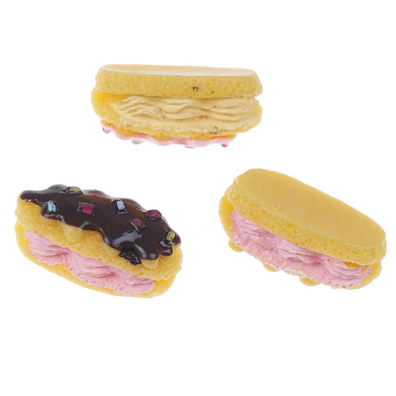 

3pcs Rsin Bread Cake Fast Food Pretend Play Miniature Food Girls Kids Toy 1/12 Children Kitchen Cutting Toys Gift For 1/6 Doll