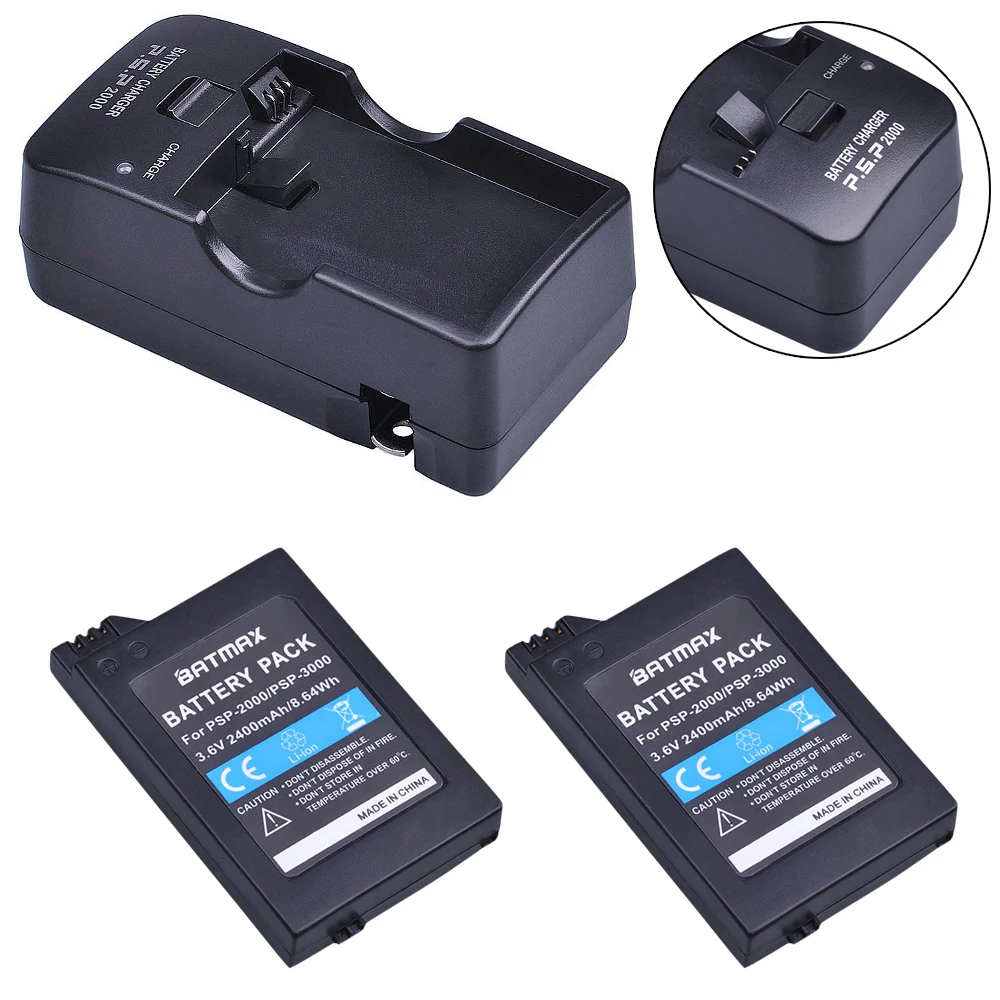 2 шт. 3 6 В 2400 мАч PSP 2000/3000 S110 аккумулятор + зарядное устройство для консоли Sony 2000