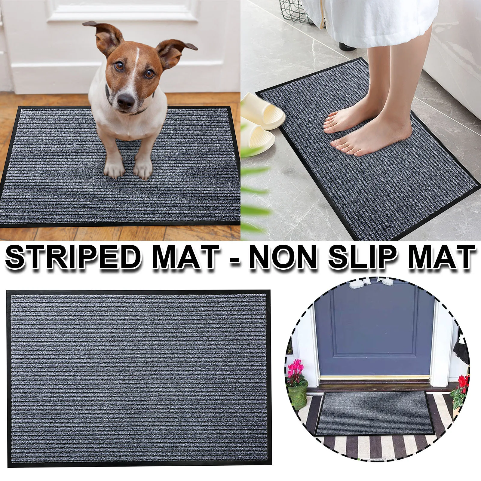 Коврик для входной двери антискользящий резиновый мат машинной стирки гзевой