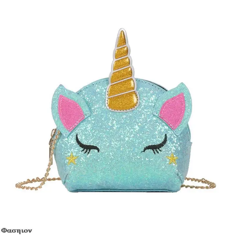 Рюкзак женский из ПУ кожи с блестками и единорогом | Багаж сумки
