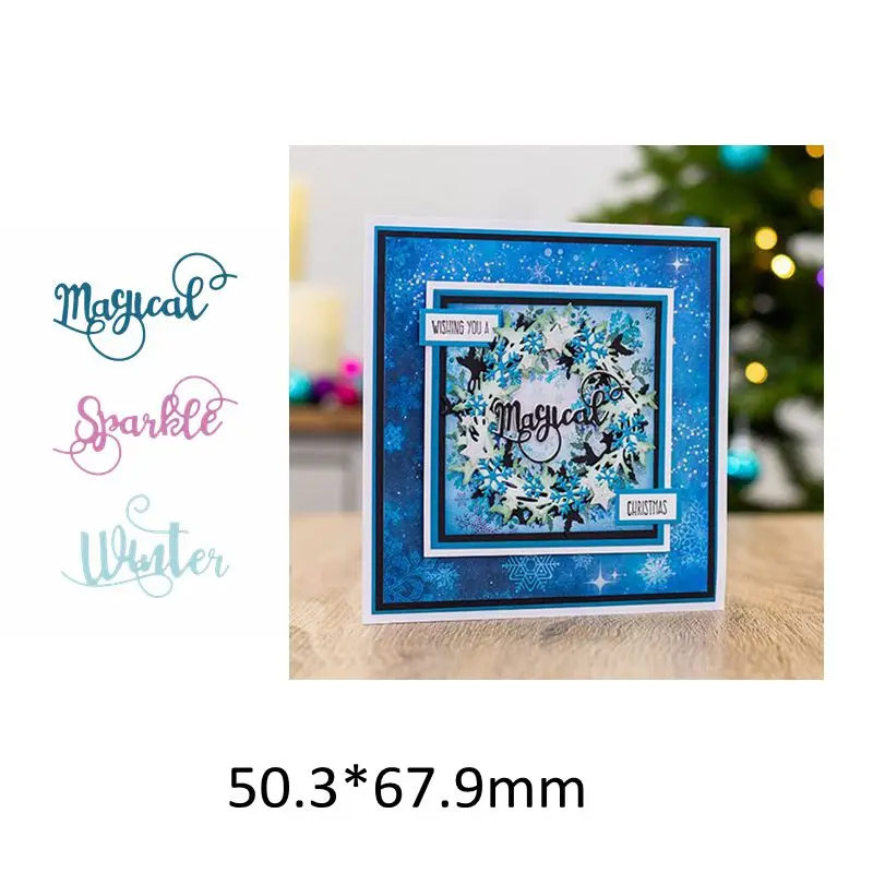 Рождественские кружевные буквы эльф венок снежные металлические Вырубные