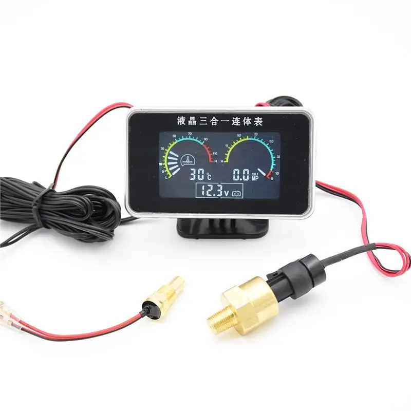 Вольтметр измеритель температуры воды 3 функции 12 В/24 В ЖК-дисплей приборная