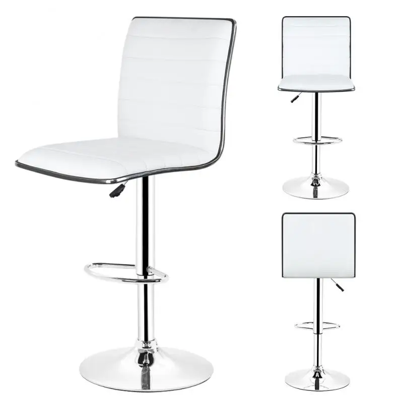 

2pcs/Set White/black Bar Chair PU Leather Swivel Bar Stool Height Adjustable Kitchen Counter Pub Striped Chair HWC