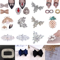 1pc women shoes clips diy shoe charms jewelry bowknot shoes decorative accessories rhinestones crystal decorations