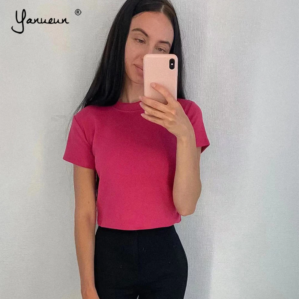 Футболка женская базовая с круглым вырезом и коротким рукавом|Футболки| |