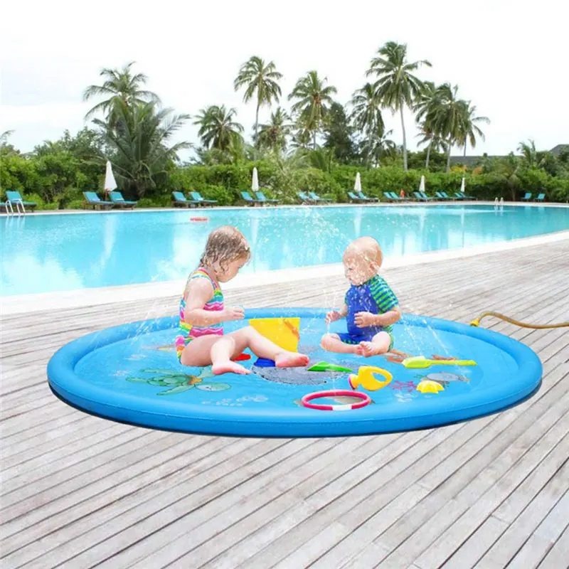 

Outdoor Lawn Beach Sea Animal Inflatable Water Spray Kids Sprinkler Play Pad Mat Tub Toddler Swiming Pool Beach Mat Cushion Toys
