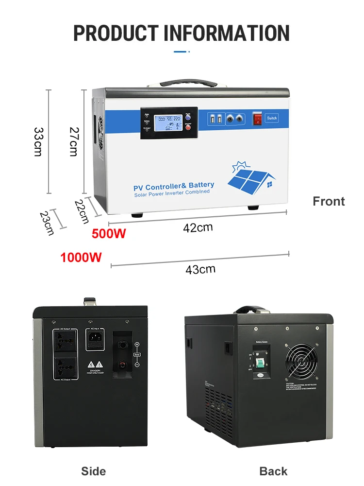 Anern 220V 500W солнечный генератор портативный AC Выходная Электростанция домашний