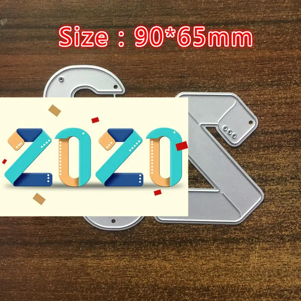 2020 номер текст металлический Трафаретный вырубной штамп слова Happy Новый год