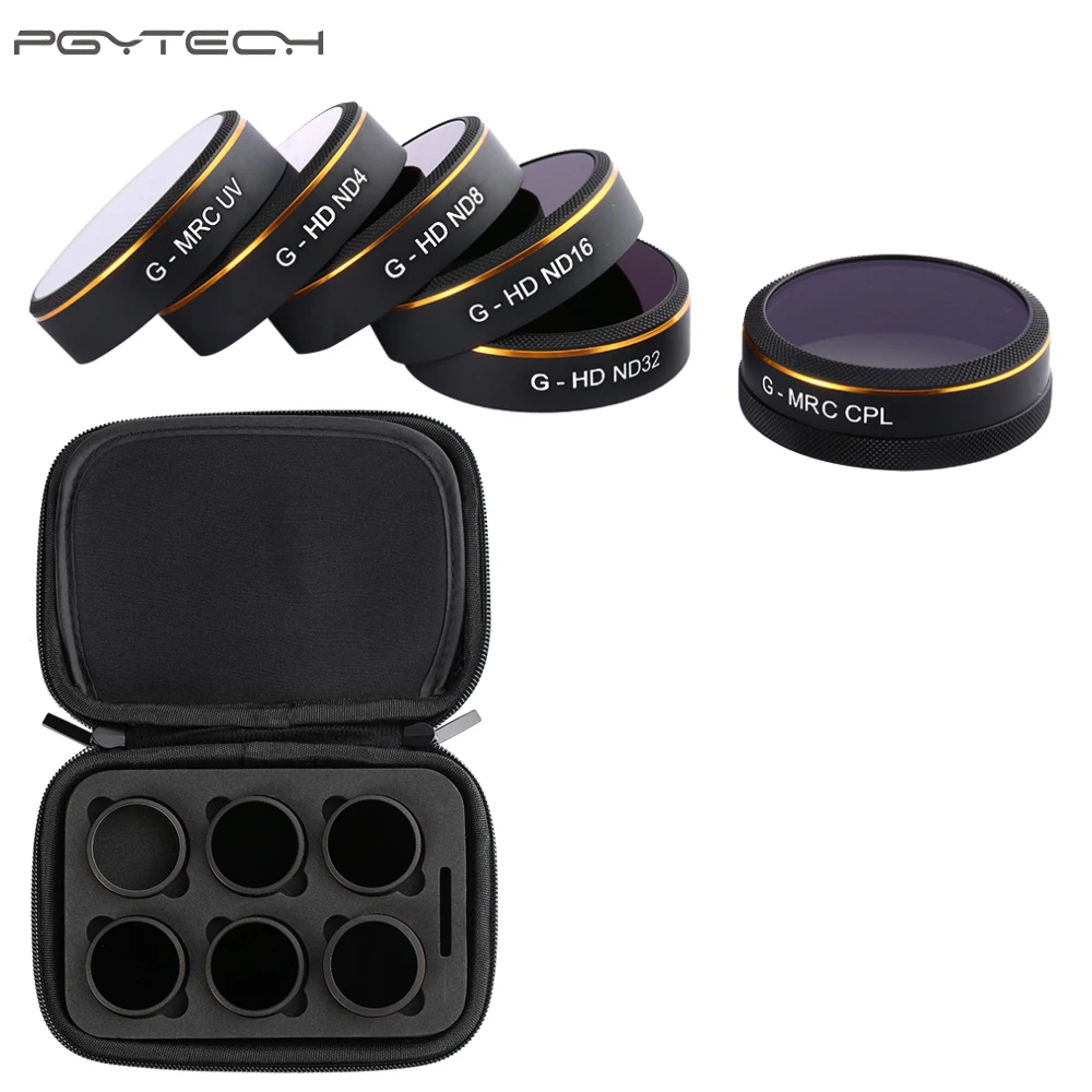 6 шт./компл. PGYTECH оригинальный G HD MCUV ND4 ND8 ND16 ND32 CPL фильтры объектива для Phantom 4 Pro Drone
