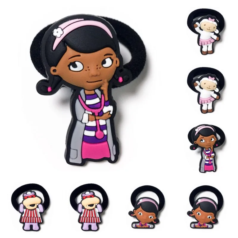 1 шт. Doc Mcstuffins детские резиновые ободки из мягкой ткани, Мультяшные головные уборы для девочек, детские аксессуары для волос, эластичные заколки для волос