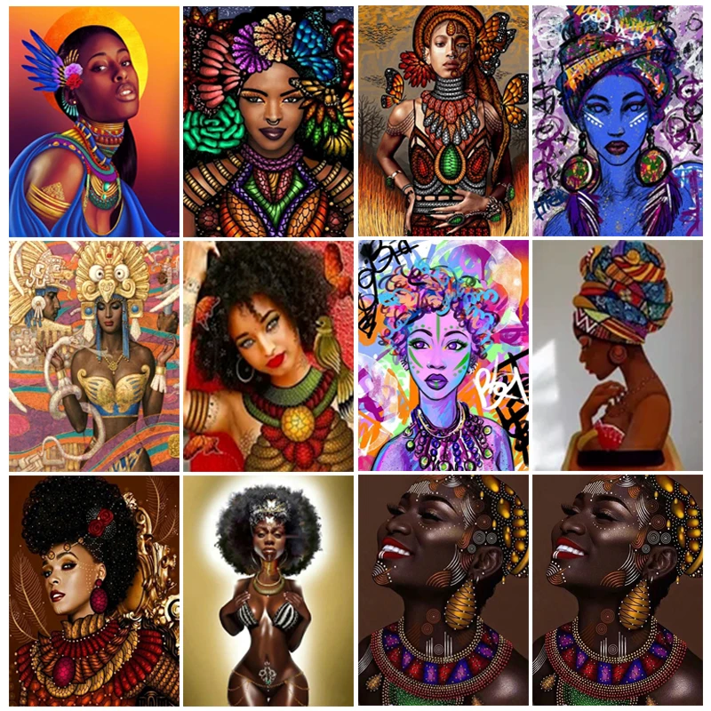 Картины бриллианты художественная мозаика картина Африканская женщина Алмазная