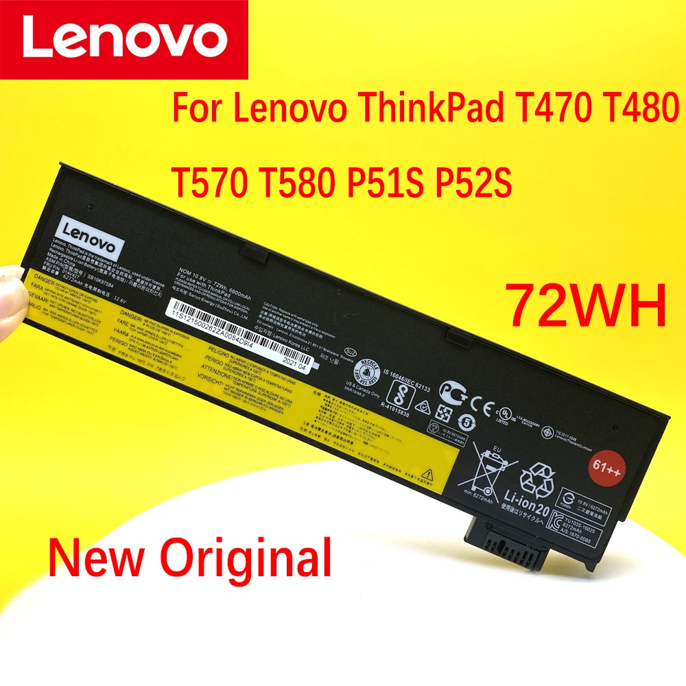 Новый оригинальный аккумулятор для ноутбука Lenovo ThinkPad T470 T480 T570 T580 P51S P52S 61 + 01AV423 01AV424