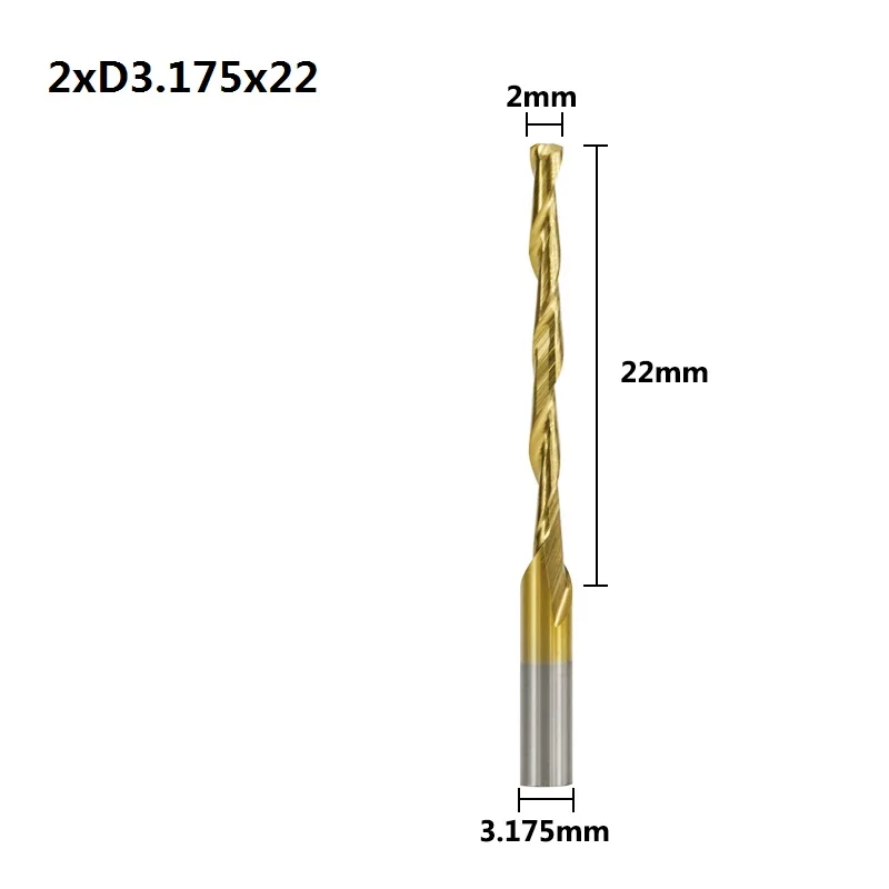 2.0xD3.175x22 XCAN 10 шт. 2,0 мм 2 каннелюра с плоским концом Концевая фреза 8/12/17/22 мм резки Длина 3,175 Хвостовая фреза с твердосплавными режущими пластинами Концевая фреза типа ЧПУ гравировальная насадка - Длина режущей кромки: 2.0xD3.175x22
