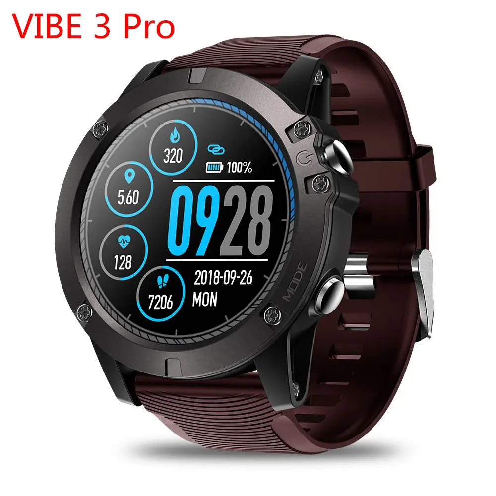 red VIBE 3 PRO Zeblaze VIBE 3 ЭКГ Смарт часы мужские спортивные Шагомер монитор сна Поддержка 11 языков IP67 Smartwatch цветной дисплей Android IOS - Цвет: red VIBE 3 PRO